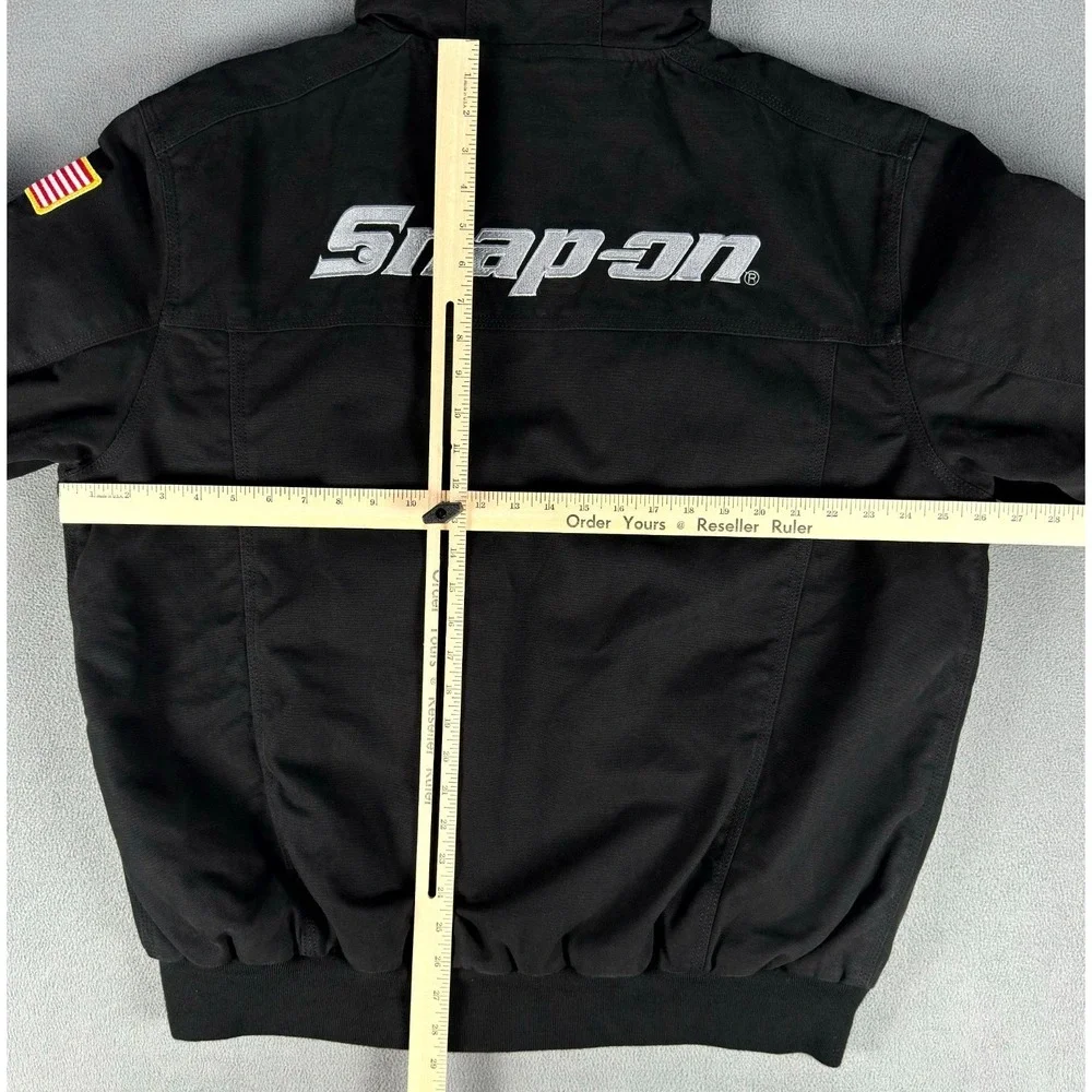 Snap On Tools Jacket XL Black‎ Utility RA Canvas Workwear Red Quilt Lined Heavy